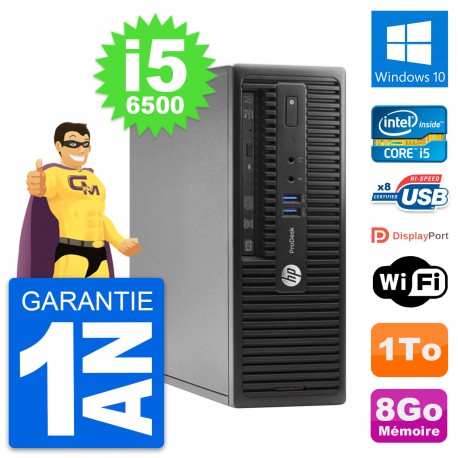 PC HP ProDesk 400 G3 SFF Intel i5-6500 RAM 8Go Disque Dur 1To Windows 10 Wifi