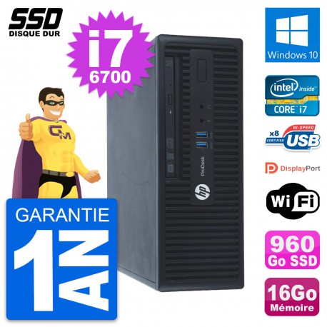 PC HP ProDesk 400 G3 SFF Intel Core i7-6700 RAM 16Go SSD 960Go Windows 10 Wifi