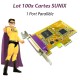 Lot x100 Cartes SUNIX Port Parallele IEEE1284 PCI-E PAR5408AL 0G1FN2 Low Profile