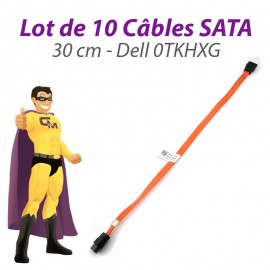 Lot 10 Câbles SATA 0TKHXG TKHXG DELL Inspiron Optiplex Vostro DT SDT 30cm orange