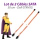 Lot x2 Câbles SATA 0TKHXG TKHXG DELL Inspiron Optiplex Vostro DT SDT 30cm orange