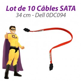 Lot 10 Câbles SATA 0DC094 DC094 DELL Inspiron Optiplex Dimention 34cm orange