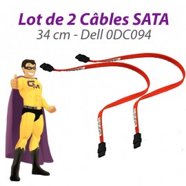 Lot x2 Câbles SATA 0DC094 DC094 DELL Inspiron Optiplex Dimention 34cm orange