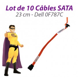 Lot 10 Câbles SATA 0F787C F787C DELL Optiplex 755 760 23cm orange