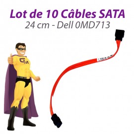 Lot 10 Câbles SATA 0MD713 MD713 DELL Optiplex 755 760 SFF 24cm orange
