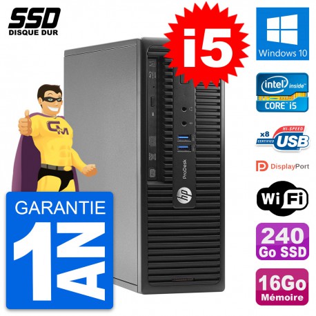 HP Prodesk 400 G2.5 SFF Intel i5-4570T RAM 16Go SSD 240Go Windows 10 Wifi
