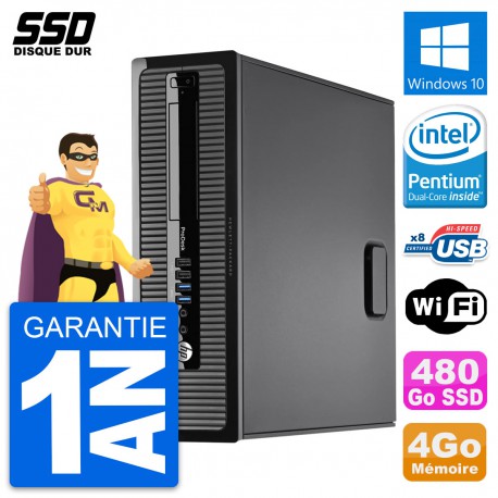 PC HP ProDesk 400 G1 SFF Intel Pentium G3220 RAM 4Go SSD 480Go Windows 10 Wifi