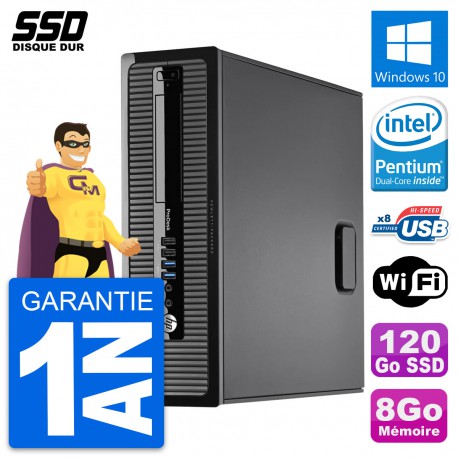 PC HP ProDesk 400 G1 SFF Intel Pentium G3220 RAM 8Go SSD 120Go Windows 10 Wifi