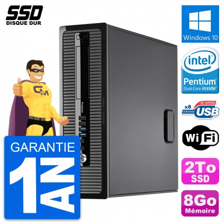 PC HP ProDesk 400 G1 SFF Intel Pentium G3220 RAM 8Go SSD 2To Windows 10 Wifi