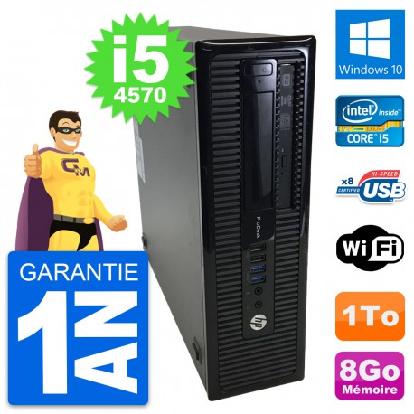 PC HP ProDesk 400 G1 SFF Intel i5-4570 RAM 8Go Disque Dur 1To Windows 10 Wifi