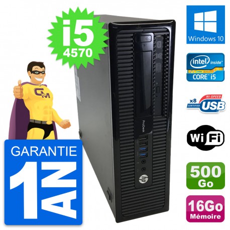 PC HP ProDesk 400 G1 SFF Intel i5-4570 RAM 16Go Disque Dur 500Go Windows 10 Wifi