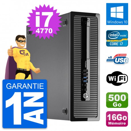 PC HP ProDesk 400 G1 SFF Intel i7-4770 RAM 16Go Disque Dur 500Go Windows 10 Wifi