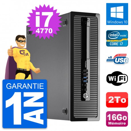 PC HP ProDesk 400 G1 SFF Intel i7-4770 RAM 16Go Disque Dur 2To Windows 10 Wifi
