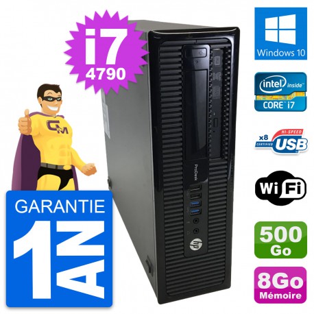 PC HP ProDesk 400 G1 SFF Intel i7-4790 RAM 8Go Disque Dur 500Go Windows 10 Wifi