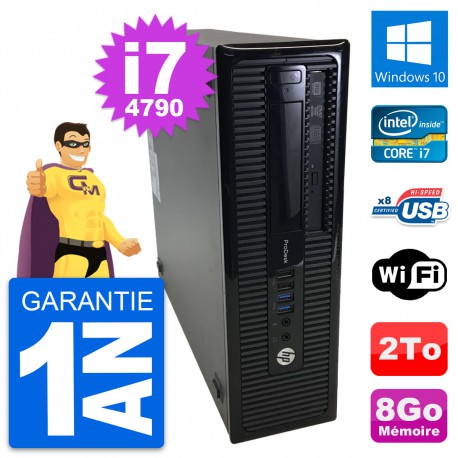 PC HP ProDesk 400 G1 SFF Intel i7-4790 RAM 8Go Disque Dur 2To Windows 10 Wifi