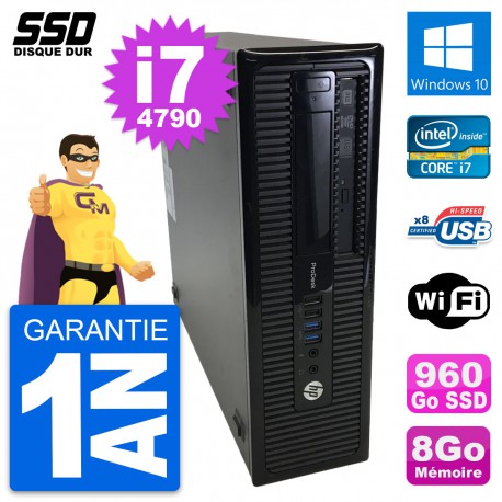 PC HP ProDesk 400 G1 SFF Intel Core i7-4790 RAM 8Go SSD 960Go Windows 10 Wifi