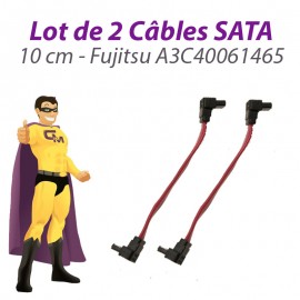 Lot x2 Câbles SATA A3C40061465 Fujitsu Siemens Esprimo C5900 10cm Rose