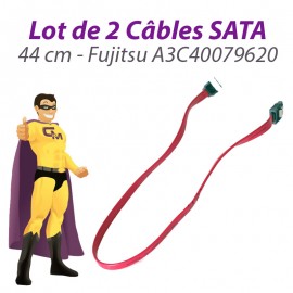 Lot x2 Câbles SATA A3C40079620 Fujitsu Siemens Esprimo E5925 44cm Rose