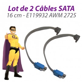 Lot x2 Câbles SATA E119932 AWM 2725 8019890100 16cm Gris