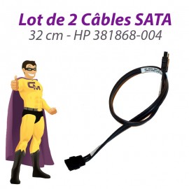 Lot x2 Câbles SATA Hewlett Packard 381868-004 DC5750 SFF 32cm Gris Foncé