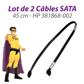 Lot x2 Câbles SATA HP 381868-002 DC5100S 7100 7700 SFF 5700UT 45cm Gris Foncé