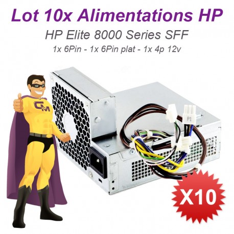 Lot 10x Alimentations PC HP Elite 8000 8100 8200 SFF 503376-001 503375-001