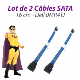 Lot 2 Câbles SATA Dell 0MR4TJ Inspiron 620S Optiplex 3010 PowerVault 16cm Bleu