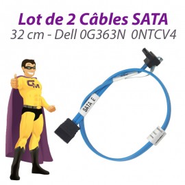 Lot 2 Câbles SATA Dell 0G363N G363N 0NTCV4 NTCV4 0Y5528 PowerEdge T110 32cm Bleu