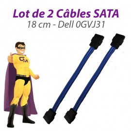 Lot 2 Câbles SATA Dell 0GVJ31 Dell Optiplex 960 210l GX520 GX620 3020 18cm Bleu
