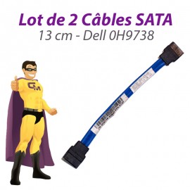 Lot 2 Câbles SATA Dell 0H9738 H9738 OptiPlex 745 755 760 GX620 USFF 13cm Bleu