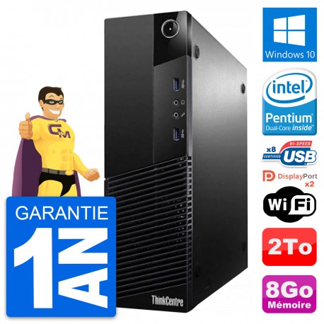 PC Lenovo ThinkCentre M83 SFF Intel G3220 RAM 8Go Disque 2To Windows 10 Wifi