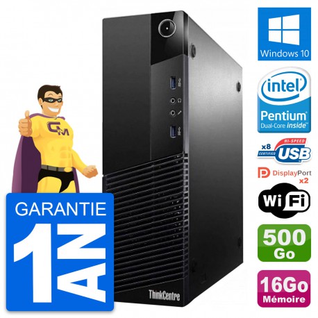 PC Lenovo ThinkCentre M83 SFF Intel G3220 RAM 16Go Disque 500Go Windows 10 Wifi