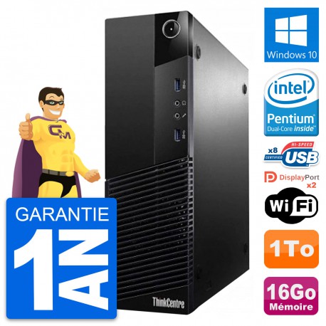 PC Lenovo ThinkCentre M83 SFF Intel G3220 RAM 16Go Disque 1To Windows 10 Wifi