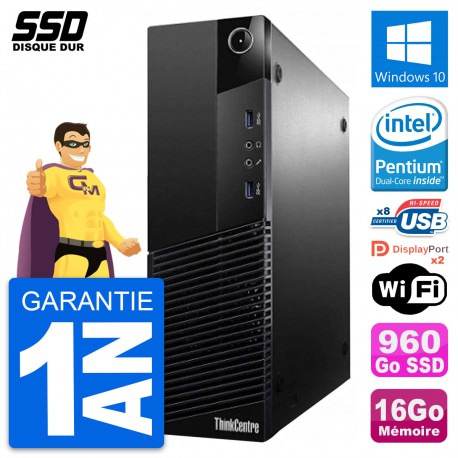 PC Lenovo ThinkCentre M83 SFF Intel G3220 RAM 16Go SSD 960Go Windows 10 Wifi