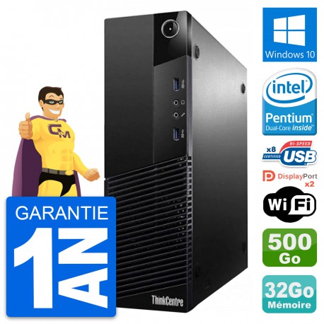 PC Lenovo ThinkCentre M83 SFF Intel G3220 RAM 32Go Disque 500Go Windows 10 Wifi