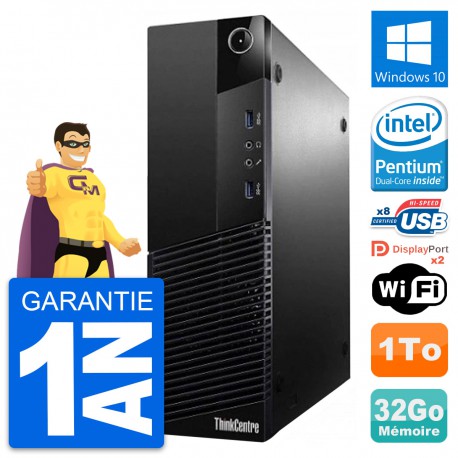 PC Lenovo ThinkCentre M83 SFF Intel G3220 RAM 32Go Disque 1To Windows 10 Wifi
