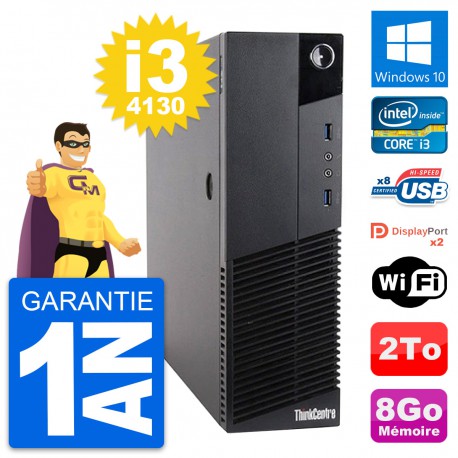 PC Lenovo ThinkCentre M83 SFF Intel i3-4130 RAM 8Go Disque 2To Windows 10 Wifi