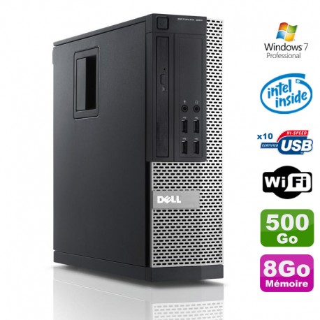 PC Dell Optiplex 990 SFF Intel G630 2.7GHz 8Go Disque 500Go DVD Wifi W7