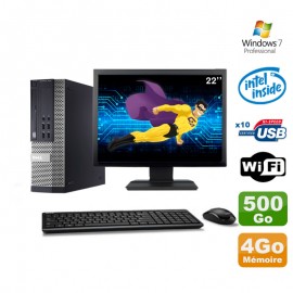 Lot PC Dell Optiplex 990 SFF G630 2.7GHz 4Go 500Go DVD Wifi W7 + Ecran 22"