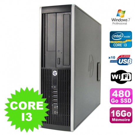 PC HP Compaq Elite 8100 SFF Intel Core I3-530 16Go Disque 480Go SSD DVD WIFI W7