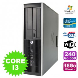 PC HP Compaq Elite 8100 SFF Intel Core I3-530 16Go Disque 240Go SSD DVD WIFI W7