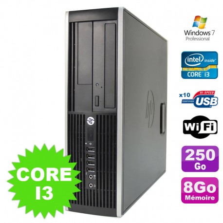 PC HP Compaq Elite 8100 SFF Intel Core I3-530 8Go Disque 250Go DVD WIFI W7