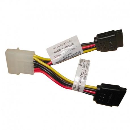 Câble Molex vers 2x SATA HP Amphenol 456853-001 457899-001 10cm Adaptateur ML110