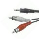 Câble Cordon Adaptateur Externe Audio Jack 3.5mm vers 2x RCA 1m Noir