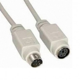 Câble Adaptateur Extension PS/2 6-Pin Mâle vers PS/2 6-Pin Femelle 1.50m Beige