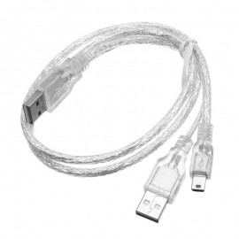 Câble Doubleur USB 2.0 A Mâle vers 1x USB 2.0 A Mâle 1x Mini USB Mâle 1m Argent