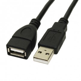 Câble Extension Externe 1x USB 2.0 A Mâle vers 1x USB 2.0 A Femelle 16cm Noir