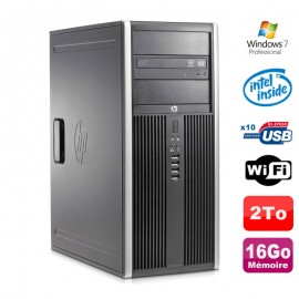 PC Tour HP Elite 8200 Intel G850 2.9Ghz 16Go Disque 2To Graveur DVD WIFI Win 7
