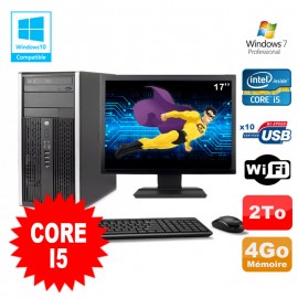 Lot PC Tour HP 8200 Core I5 3.1Ghz 4Go 2To Graveur WIFI W7 + Ecran 17