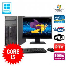 Lot PC Tour HP 8200 Core I5 3.1Ghz 16Go 2To Graveur WIFI W7 + Ecran 17